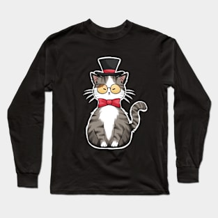 Noble Cat Wearing Glasses Long Sleeve T-Shirt